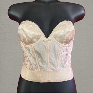 Vintage 80s Lady Marlene Longline Bustier 36A Strapless Bra